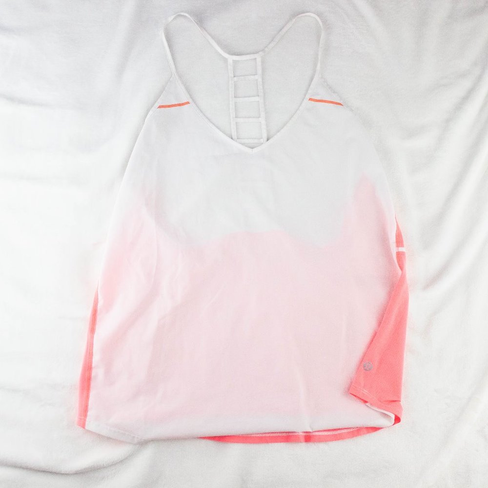 Lululemon white and pink tank top